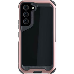 Ghostek ATOMIC slim S22 Case for Women with Crystal Clear Back and Lightweight Aluminum Bumper for Heavy Duty Protection Protective Phone Cover Designed for 2022 Samsung Galaxy S22 5G (6.1inch) (Pink)