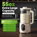 55oz Nut Milk Maker, 10-in-1 Plant Milk Maker Machine, 800W 20-Blade Smooth Blend Soy/Almond/Oat Milk Maker Hot Max 27oz, One-Touch, Auto Clean 2-Min, 12-H Delay, 4-H Keep Warm