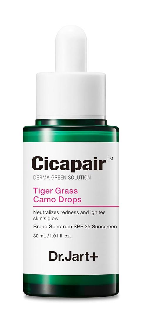 Dr.Jart+ Cicapair Tiger Grass Camo Drops Tinted Face Serum SPF 35 with Centella Asiatica | cc cream | Korean Skin Care, 1.01 Fl Oz