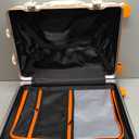 AIWEINY Carry on suitcase Zipperless Luggage,Polycarbonate Aluminum Hard Shell, Expandable Carry-On Suitcase with Spinner Wheels (orange, 20 inch)
