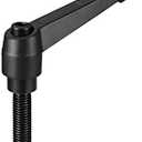 Pack Of 2 uxcell M12 x 50mm Handle Adjustable Clamping Lever Thread Push Button Ratchet Male Threaded Stud Knobs Quick Release Screw Handles Bolts with Locking Lever Black