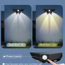 12 Pack Solar Fence Lights, Motion Sensor Outdoor Light with 3 Sided Lighting, 60 Lumens Fence Light Solar Powered, Solar Lights Outdoor Waterproof with 3000K/7000K Mode for Patio, Backyard, Fence (Black)