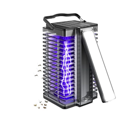 Solar Bug Zapper Outdoor, Evolpol Rechargeable Mosquito Zapper for Indoor with 4200V High Powered UV Light Can Attract Gnats, Mosquitoes, Electric Fly Zapper, Insect Zapper