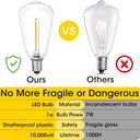 VISTERLITE E12/C7 Base LED Replacement Bulbs for ST38 Outdoor String Lights - Not Solar, Vinatge 1W LED Shatterproof Bulb, Warm White 2200K, 25 Pack