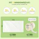 FLYZZZ Window Insulation Kit, Window Insulation for Winter (0.9 Mil) Winter Shrink Film, Indoor Plastic Window Covering for Winter with Wide Tape, Insulates 5 Standard (3'x5') Windows