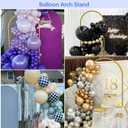 6 ft Arch Backdrop Stand, Wedding Arch Frame, Stable Metal Background Stand with Square Base Ground Nails, for Birthday Party Baby Shower Garland Decoration, Gold
