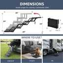 Oiilores Foldable Dog Stairs for Large Dogs - Extra Wide Pet Ramp for Cars, SUV, Non-Slip Surface, Supports Up to 250 Lbs, 5 Steps