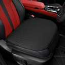 Front Car Seat Cover, Anti-Slip Bottom Front Seat Cover Protector with Storage Pocket, Breathable Linen Driver Seat Protector, Comfortable Front Cushion Pad Universal for Cars Trucks SUVs Vans (Black)