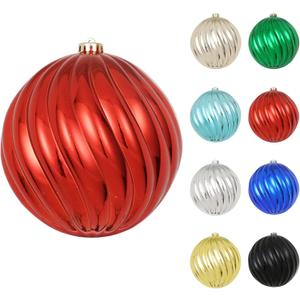 8in Large Christmas Ornaments Red Shatterproof Christmas Ball Ornaments Giant Hanging Balls Mercury Decorations for Holiday