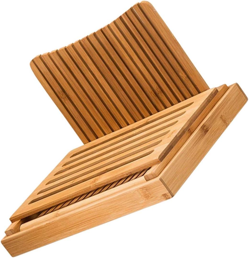 ABOOFAN Homemade Bread Slicer Tool Bamboo Material Manual Bread Cutting Slicer Sourdough Cutter Crumb Tray