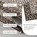 RUGSREAL Runner Rug for Hallway Kitchen Runner Rug 2x10, Machine Washable Long Runner Throw Carpet with Rubber Backing, Stain Resistant Braided Printed Entryway Carpet for Bedroom Living Room, Mocha