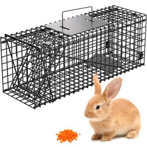 VASALAID Live Animal Trap Cage, 24 X 7 X 8 Inch Catch and Release, Foldable Humane Live Trap Cage Indoor & Outdoor for Stray Cats, Rabbits, Squirrels, Groundhogs, Woodchucks