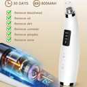 Rechargeable Blackhead Vacuum Pore Cleaner - 5 Attachments & 3 Suction Levels for Deep Facial Cleansing, USB-Powered Blackhead Remover for Women and Men (White)