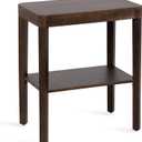 Kate and Laurel Talcott Modern Rectangle Wood Side Table, 22 x 14 x 26, Dark Brown, Transitional Decorative Two-Tier End Table for Use as a Bedroom Nightstand or Living Room Accent