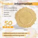 50 Pcs Gold Charger Plates Bulk, 13" Reef Plate Chargers for Dinner Plates, Plastic Floral Decorative Plates for Table Setting, Round Table Chargers for Wedding, Christmas, Party, Event, Decoration