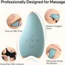 Momcozy Warming Lactation Massager 2-in-1, Soft Breast Massager for Breastfeeding, Heat + Vibration Adjustable for Clogged Ducts, Improve Milk Flow, Blue-Green