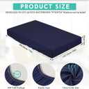 Breling Fitted Sheet (Sheet Only) Compatible with Milliard Trifold Mattress Folding Mattress Fitted Microfiber Bedsheet for Camp Bunk Rvs Bed (Queen,4'',Navy Blue)