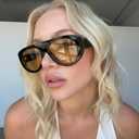 Trendy Aviator Sunglasses Womens Mens Retro 90s Rectangle Wrap Shades Oversized Style AR82372