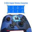 BETMI for Wireless Xbox Controller with Macro Programmable/Turbo/Remappable/Dual Vibration/with Adapter, 2.4GHz Gamepad Compatible with Xbox One, Xbox Series X/S, PC (Blue)