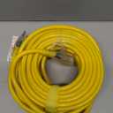 HUANCHAIN 12/3 Gauge Heavy Duty Outdoor Extension Cord 50 ft Waterproof with Lighted end, Flexible Cold-Resistant 3 Prong Electric Cord Outside, 15Amp 1875W 12AWG SJTW, Yellow, ETL