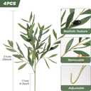 Ttranewsoo Faux Plants Olive Leaves Stems Artificial Plants Olive Tree Branches for Small Vase Tabletop Greenery Decor for Home Decor Office Wedding Party 19.6 4pcs