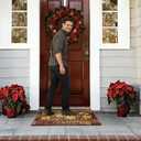 Durable Welcome Door Mats 24”x36” – Heavy Duty Non-Slip Rubber Outside Door Mat Large Front Outdoor Mat for Home Entrance, Porch, Patio, Garage and High Traffic Areas,Dragonfly Flower