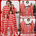 ANGELGGH Ugly Christmas Onesie Pajamas for Family, Lazy Family Matching One-Piece PJs, Holiday Sleepwear for Women Men Couple (Women, L, Red Stripe)