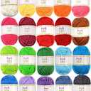 20 Acrylic Yarn Skeins - 438 Yards Multicolored Yarn in Total – Great Crochet and Knitting Starter Kit for Colorful Craft – Assorted Colors