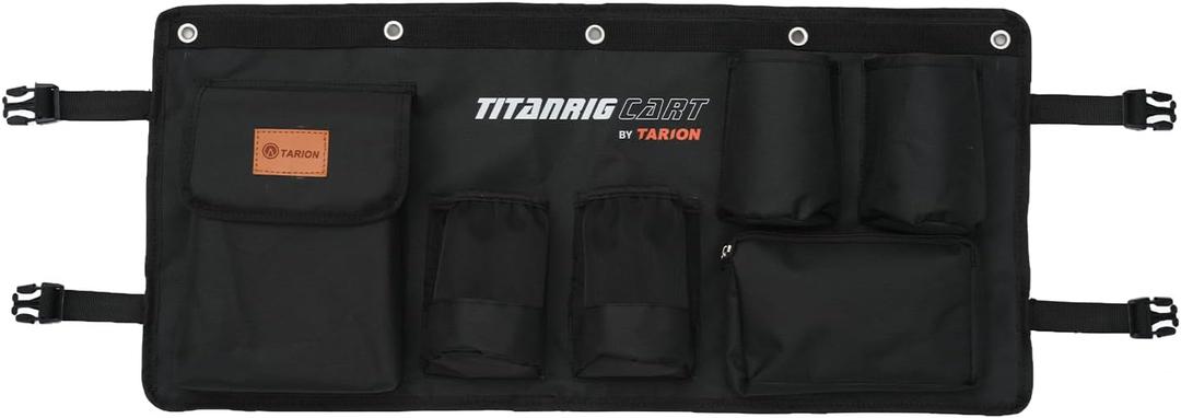 TARION Video Production Cart Accessories - Side Storage Bag Organizer for Titanrig Cart Base - Multi-Pocket Lens Cup Holder & Tool Pouch - Titanrig Saddle Bag