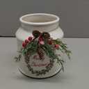 Jar Christmas decor Wortour Artificial Christmas 1-Piece Flocked with Xmas Decorations Ceramic White Bottles