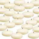 qinxiang 36 Pack Floating Candles, 3 Ivory Unscented Dripless Wax Burning Candles, for Cylinder Vases, Weddings, Party and Holiday