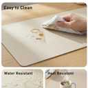 Aothia Faux Leather Desk Mat - Large Mouse Pad, Non-Slip PU Leather Blotter, Waterproof Writing Surface for Office and Home (Eggshell, 40" x 24")