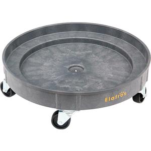 ELAFROS 30 Gallon and 55 Gallon Heavy Duty Plastic Drum Dolly Durable Plastic Drum Cart 900 lb. Capacity- Barrel Dolly with 5 Swivel Casters Wheel,Grey