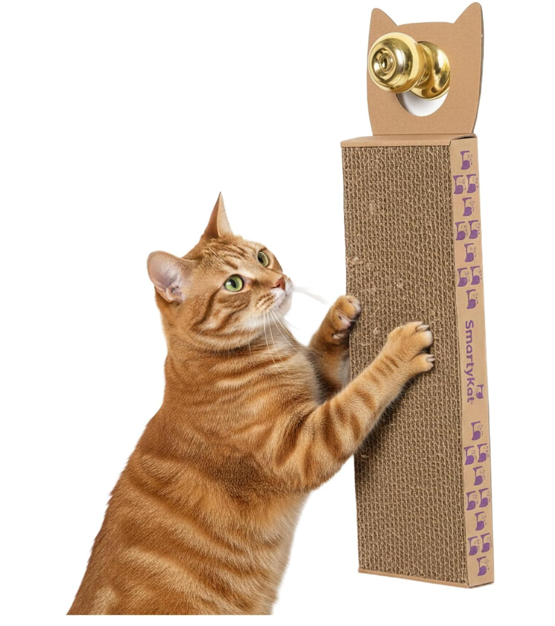 SmartyKat Scratch Up Corrugated Hanging Cat Scratcher, Catnip Infusion Technology - Brown, Single Wide