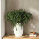 8 PCS Real Touch Norfolk Pine Branch,18" Artificial Christmas Green Plants Branches Faux Greenery Stems,Fake Norfolk Picks Pine for Vase DIY Crafts Garland Wreath Christmas Indoor Decor (8)