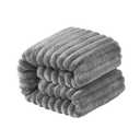 NTBAY Flannel Fuzzy Toddler Blanket, Fluffy Warm and Lightweight Reversible Stripes Design Baby Plush Blanket, 30x40 Inches, Grey (3040 Inch (Pack of 1))