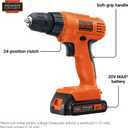 BLACK+DECKER 20V MAX POWERCONNECT Power Drill Cordless Drill Driver Electric Screwdriver with 30 Piece Bit Set, Battery and Charger Included (LD120VA)