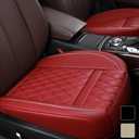 1 Pair Luxury Faux Leather Bottom Car seat Covers for Most Cars, SUVs, and Pickup, Waterproof & Durable Seat Cushions for Front Seats, Wine Red