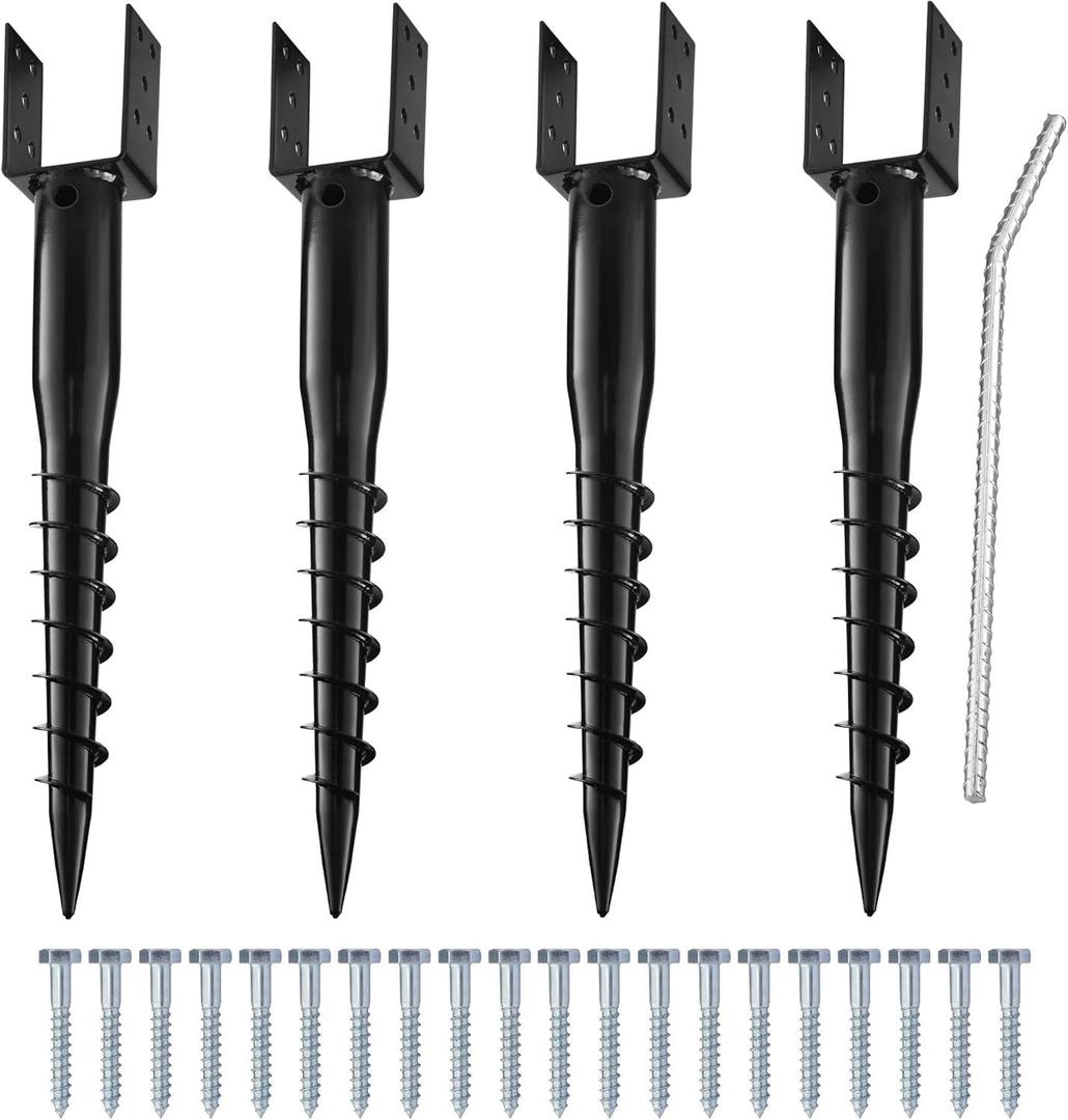 Premium No Dig Ground Anchor DIY Screw in Stake U-Model 27 Inch Fits Standard 4x4 Posts (3.5" X 3.5") Great for Mailbox and Fence Posts