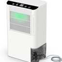 Dehumidifiers for Home, 2000 Sq.Ft Small Dehumidifier with 3.3ft Drain Hose, 2.5L Tank, Timer Sleep Mode, Portable Dehumidifier for Basement, Bedroom, Bathroom (Sweet White)