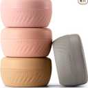 TakeToday Travel Containers for Toiletries, 2oz, 4 Pack, Apricot | Air Travel Leak-Proof, TSA Approved, Silicone Jars with Lid, for Cosmetics & Toiletries