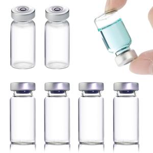 Knixxo 10 Pack 3ml Sealed Sample Vials, Transparent Glass Vials with Self Healing Injection Port