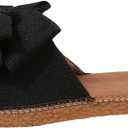 GORGLITTER Women's Bow Knot Flat Sandals Open Toe Slip On Slide Slipper Single Band Flats (9.5, Black)