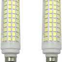 Lxcom Lighting E11 LED Corn Bulb 15W Dimmable Ceramic Candelabra Bulbs (2 Pack)- 136 LEDs 2835 SMD 1500LM Cool White 6500K 120W Equivalent T3/T4 JDE11 120V Lamp for Home Lighting