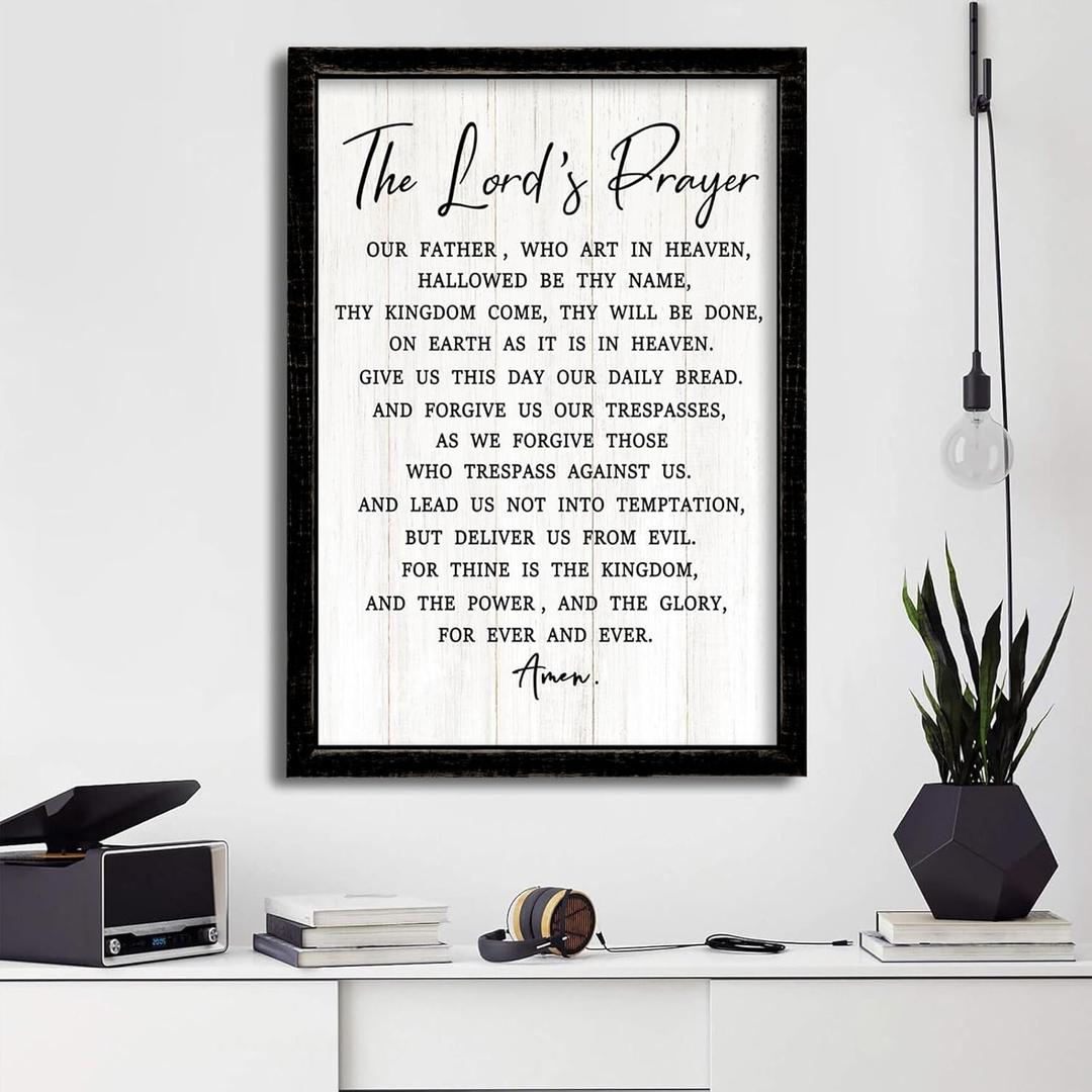 The Lords Player Rustic Bible Verse Framed Wall Art, 16''24'' Vintage Positive Religious Christian Saying Sign for God Jesus Christ Prayer, Narrow Holy Inspirational Catholic Scripture Decor (zhu Black)
