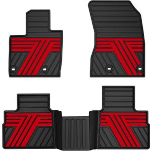 Rubber Floor Mats for Nissan Rogue 2021-2026 (Not for Sport) | All Weather Heavy Duty Car Mats Fit for Rogue, 1st & 2nd Row, Black & Red