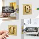 3 x Maxx Geek Sliding Square Pocket Door Lock with Privacy Color Indicators, 2-3/8" Backset, Fits Standard 2-1/8'' Bore Size and Door Thickness of 1-3/8" to 1-3/4", No-Handed, Glod