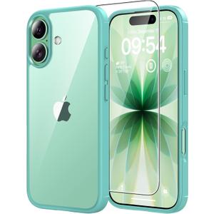 TAURI for iPhone 17 Case, Anti-Yellowing with Screen Protector, Military-Grade Protection Shockproof Slim Phone Case for iPhone 17, Green