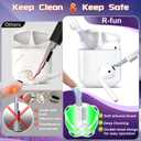 8 x R-fun AirPods 2 Case 2019 with Lock & Cleaning Kit, Keychain, Magnetic Lid, Compatible with AirPods 2nd/ 1st Generation Protective Case, Support Wireless Charging, Black