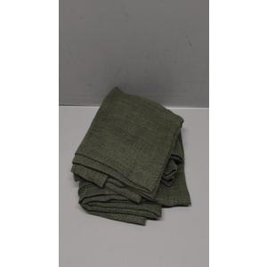 LAMIT 48 Inch Short Window Linen Curtains, Light Filtering Panels Back Tab and Rod Pocket Neutral Christmas Drapes for Cafe/Bathroom/Loft Room, Olive Green, 2 Panels, 34 x 48 Inch